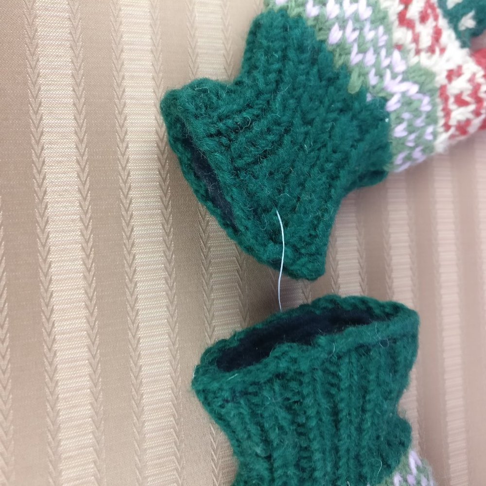 Fair Isle Wool Mittens 100%YAK Wool Fleece Lined Nordic Chunky Knit Mde in Nepal - Picture 8 of 11